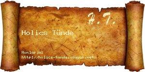Holics Tünde névjegykártya